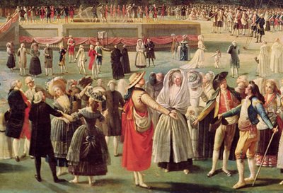 アランフェスでのモンゴルフィアバルーンの上昇、1764年頃（38558の詳細） 作： Antonio Carnicero